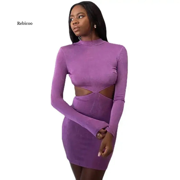 Backless Long Sleeve Bodycon