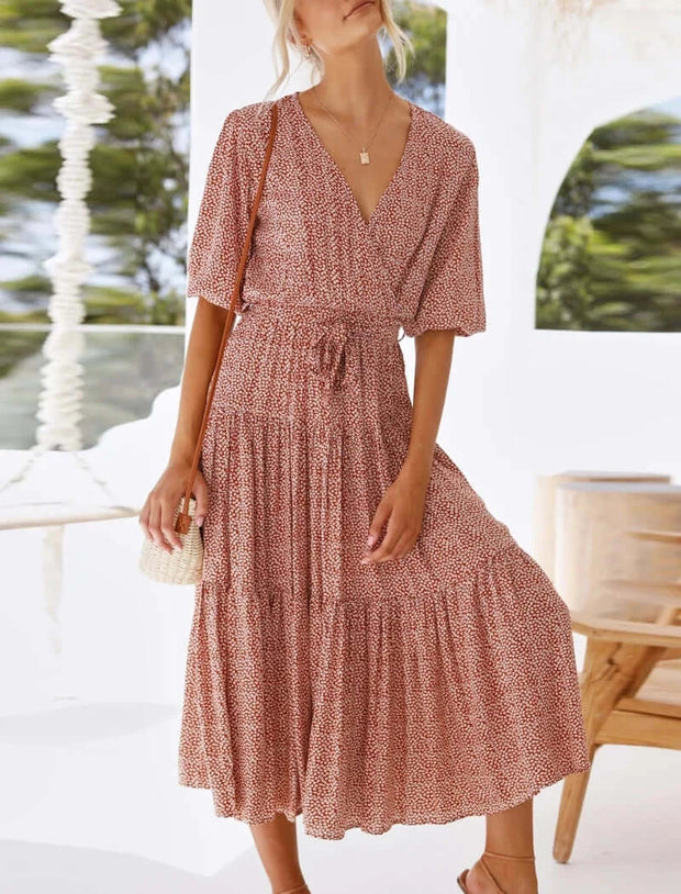 Boho V Neck Dress