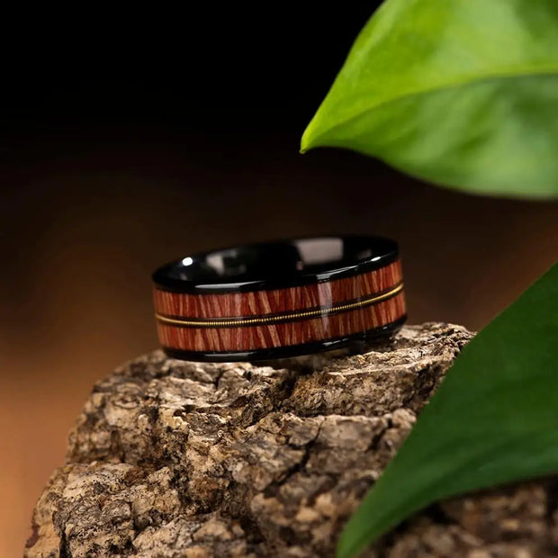 Wooden Titanium Ring Men and Women Handmade