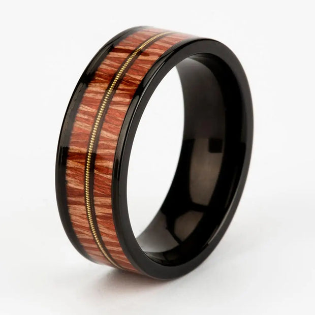 Wooden Titanium Ring Men and Women Handmade