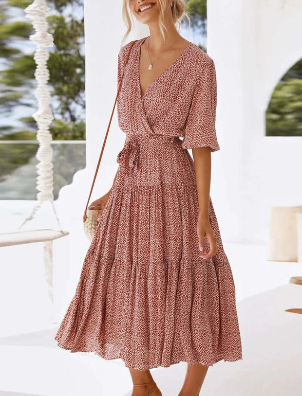 Boho V Neck Dress