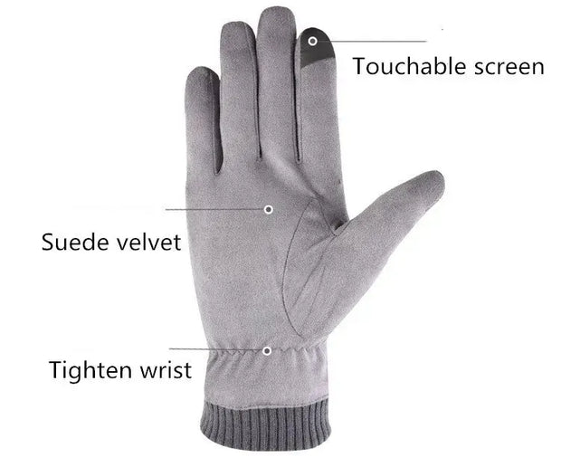 Mens Suede Touch Screen Gloves