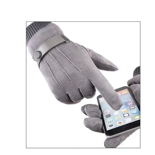 Mens Suede Touch Screen Gloves