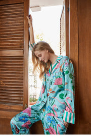 Silk Flamingo Pajamas