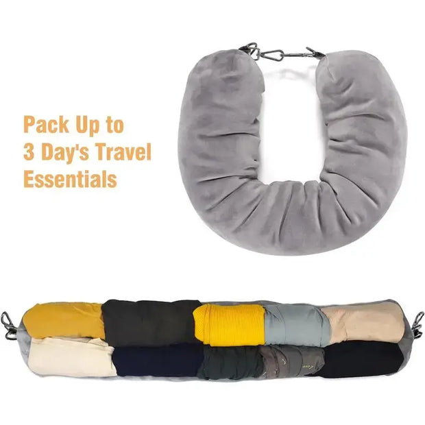 U-shaped Travel Pillow That You Stuff With Clothes