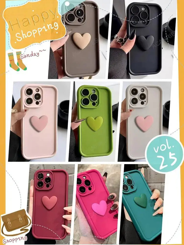 Cute 3d Heart Silicone Case For Samsung Galaxy S22 S21 S20 S23