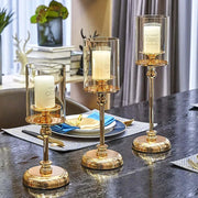 1pc Golden Glass Candle Holder