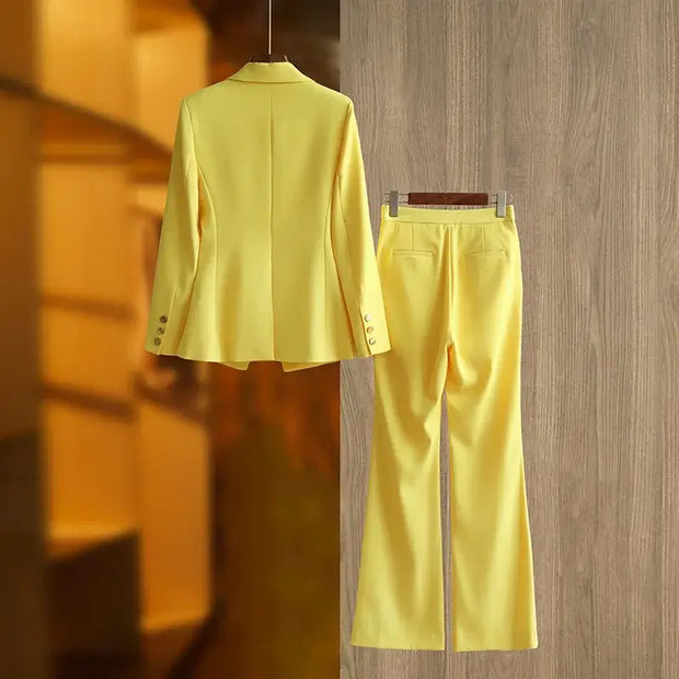 Spring/Summer High Quality Yellow Suit