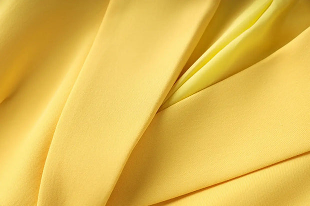 Spring/Summer High Quality Yellow Suit