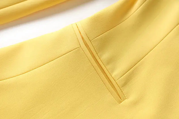 Spring/Summer High Quality Yellow Suit