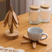 4PCS Tree Design Stand Wooden Coaster set