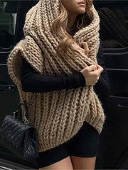 Fashion Hooded Knitting Cardigan