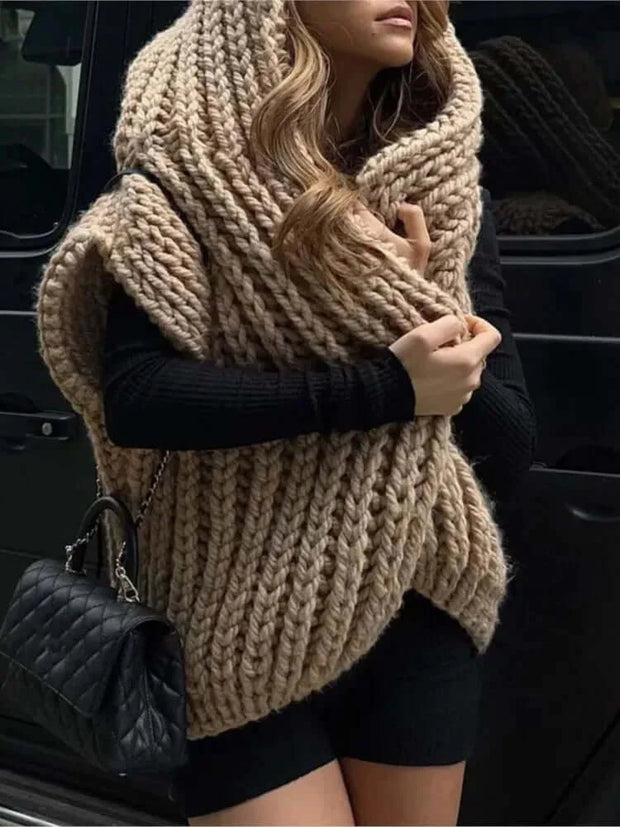 Fashion Hooded Knitting Cardigan