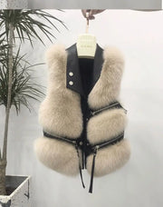 Womens Faux Fur Waistcoat