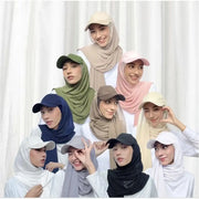 Chiffon Hijab With BaseBall Cap