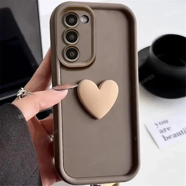 Cute 3d Heart Silicone Case For Samsung Galaxy S22 S21 S20 S23