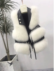 Womens Faux Fur Waistcoat