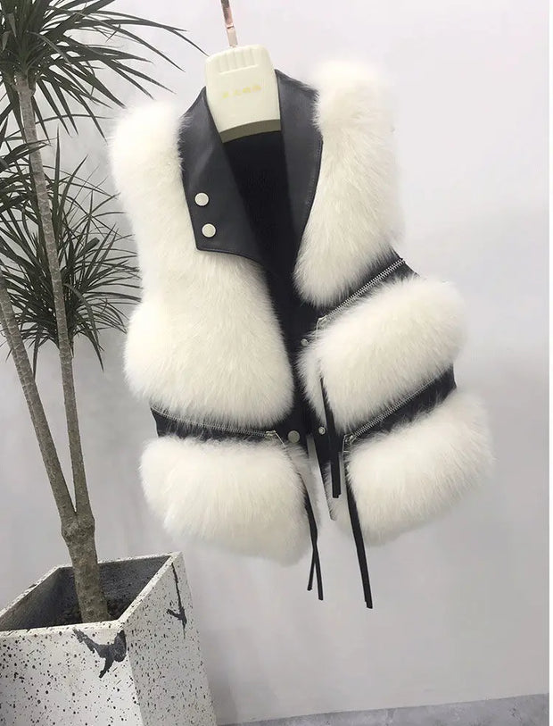 Womens Faux Fur Waistcoat