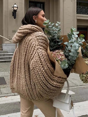 Fashion Hooded Knitting Cardigan