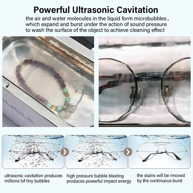 Powerful Ultrasonic Cleaner  for Jewelry/Glasses