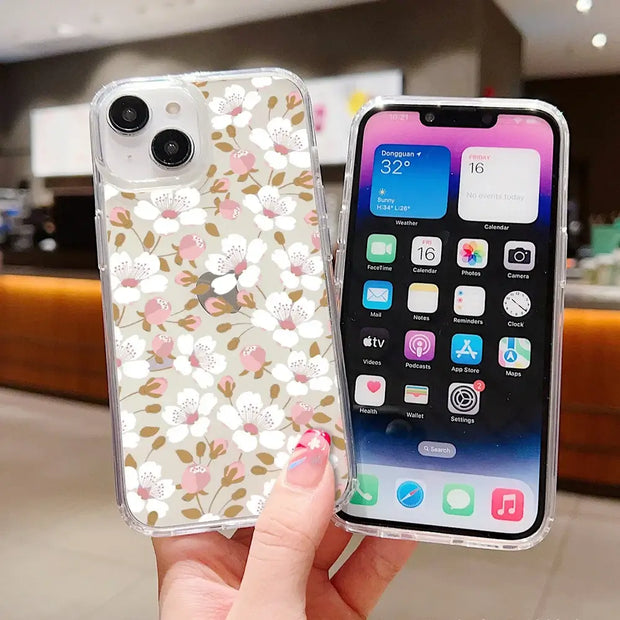 Shockproof Silicone iPhone Flower Cover