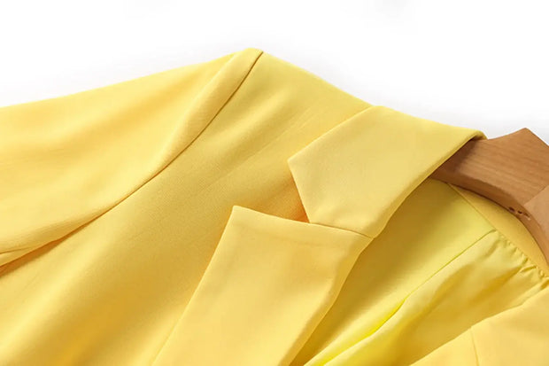 Spring/Summer High Quality Yellow Suit