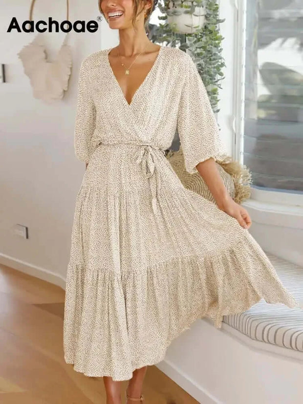 Boho V Neck Dress