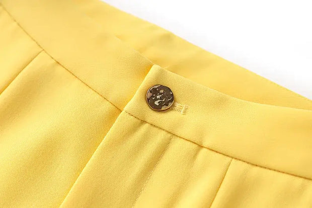 Spring/Summer High Quality Yellow Suit