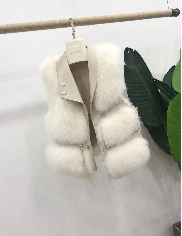 Womens Faux Fur Waistcoat