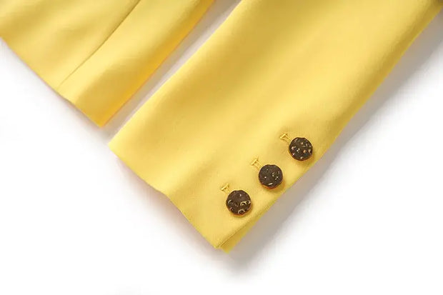 Spring/Summer High Quality Yellow Suit