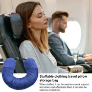 U-shaped Travel Pillow That You Stuff With Clothes