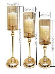 1pc Golden Glass Candle Holder